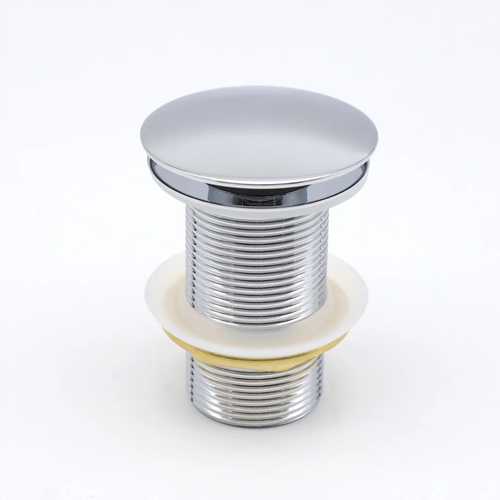 KOREK UMYWALKOWY AUTOMATYCZNY BEZ PRZELEWU klik klak SREBRNY