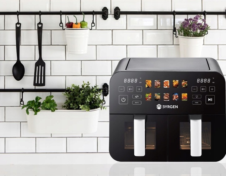Frytkownica Beztłuszczowa Air Fryer BYRGEN 9L dwukomorowa 2400W