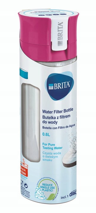 BRITA butelka filtrująca Vital Energetyczny róż + 1 filtr do wody
