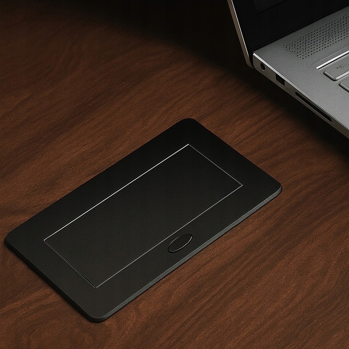 GNIAZDO ELEKTRYCZNE POTRÓJNE CHOWANE W BLAT NABLATOWE GNIAZDKO CZARNE