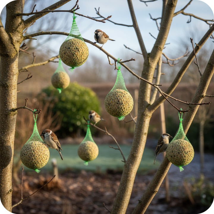 KULE TŁUSZCZOWE DLA PTAKÓW 100 SZTUK KARMA ZE SŁONECZNIK ZIARNO DO KARMNIK