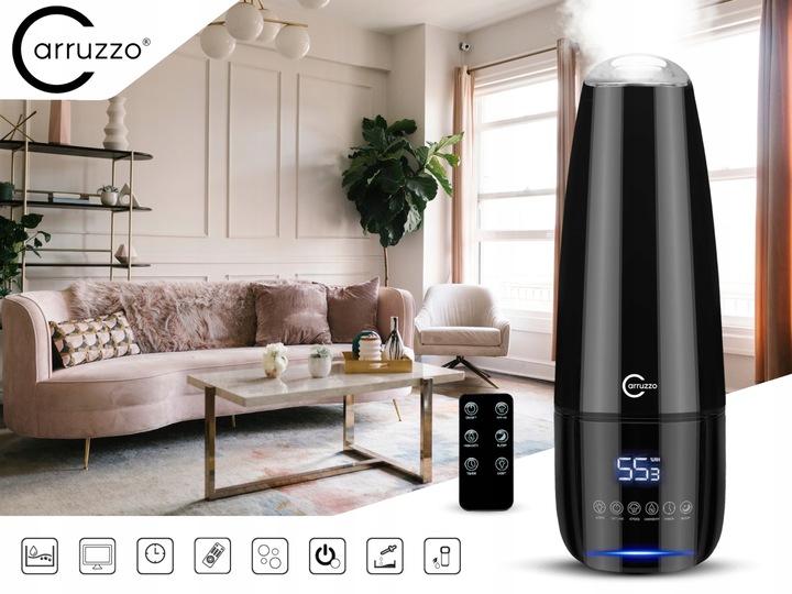 Nawilżacz powietrza DUŻY AUTOMATYCZNY 8w1 +AROMATERAPIA OLEJKI FILTR