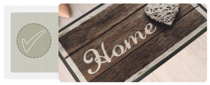 WYCIERACZKA WEJŚCIOWA POD DRZWI z NADRUKIEM HOME 50x80 cm BARDZO SOLIDNA