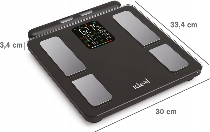 WAGA ŁAZIENKOWA BLUETOOTH ANALITYCZNA INTELIGENTNA Apple Health Google