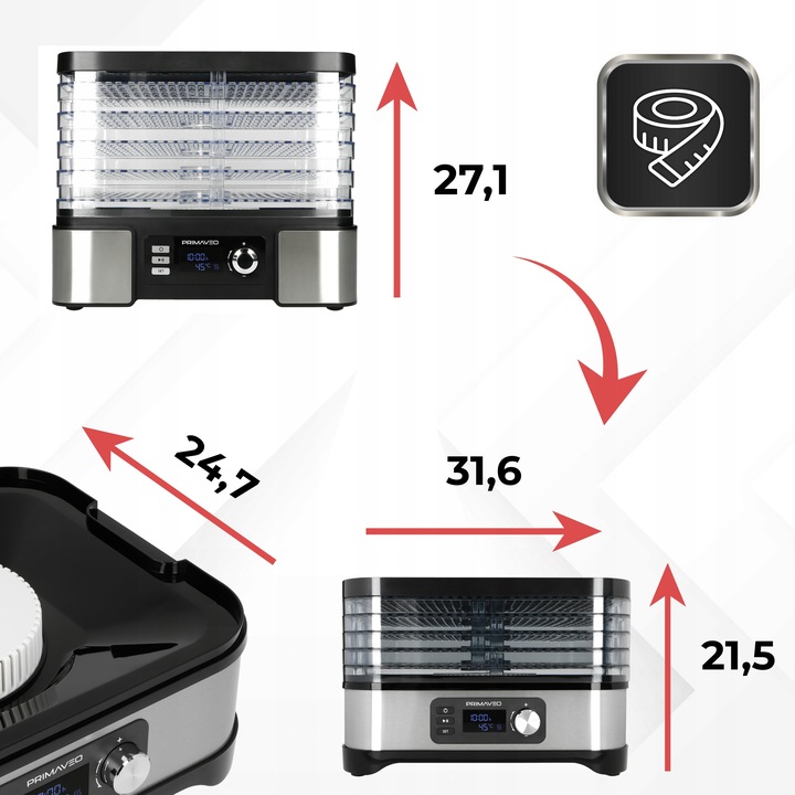 Suszarka do Grzybów Owoców Warzyw Spożywcza Termoobieg SMART 6 Sit