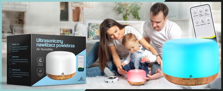 NAWILŻACZ POWIETRZA LAMPKA NOCNA DO SYPIALNI DLA DZIECI DYFUZOR