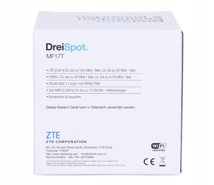 ROUTER MOBILNY WLAN ZTE MF17T DO GNIAZDKA 4G LTE NA KARTĘ SIM