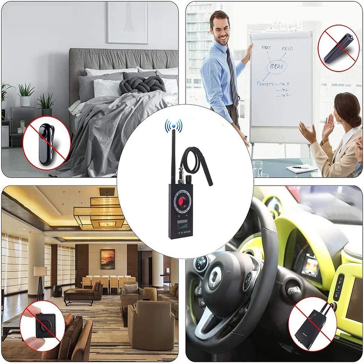 WYKRYWACZ PODSŁUCHÓW I KAMER GSM GPS UKRYTYCH LOKALIZATORÓW DETEKTOR WIFI