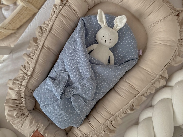 KOKON NIEMOWLĘCY BAWEŁNIANY Z FALBANKĄ INFANTILO