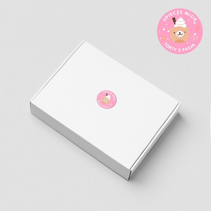 CALY Zestaw dekoracji na tort – MIS z różową kokardką + napis BABY ROCZEK