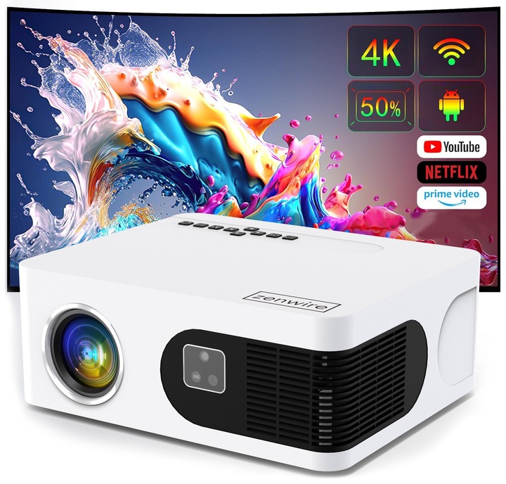 Projektor mini Rzutnik LED WiFi Android TV FULL HD 4K Autofocus do Telefonu
