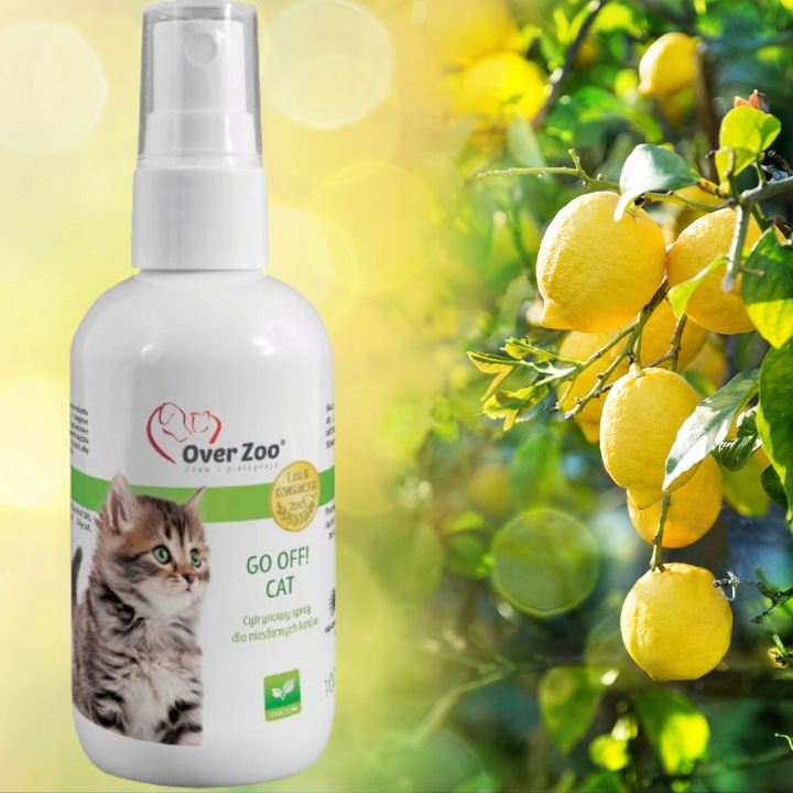 Preparat odstraszający koty 125 ml Over Zoo Go Off! Cat W SPRAYU CYTRYNOWY
