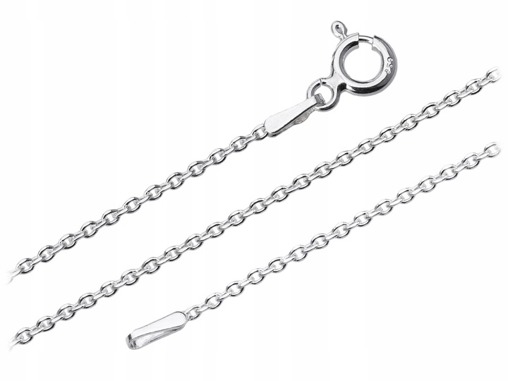 Srebrny Łańcuszek Ankier Diamentowany Srebro 925 Piękny Krótki 1,4 mm 45 cm