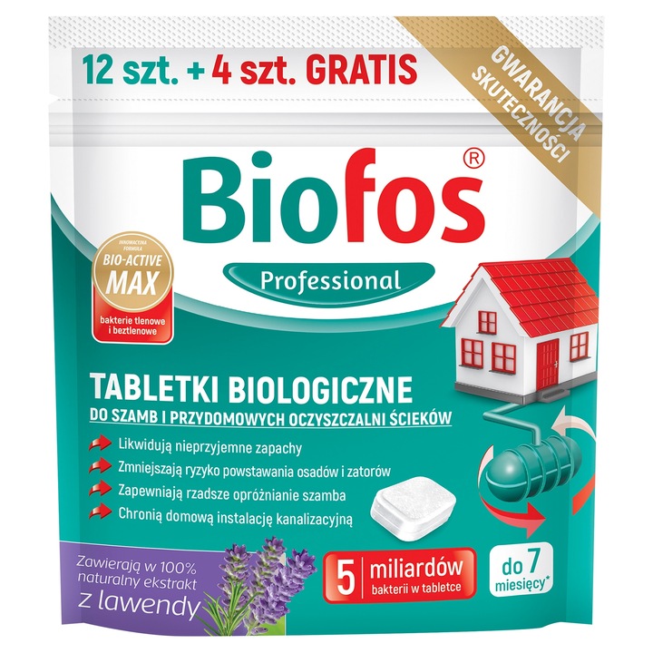 BIOFOS TABLETKI DO SZAMBA 12szt.+ 4 szt. gratis
