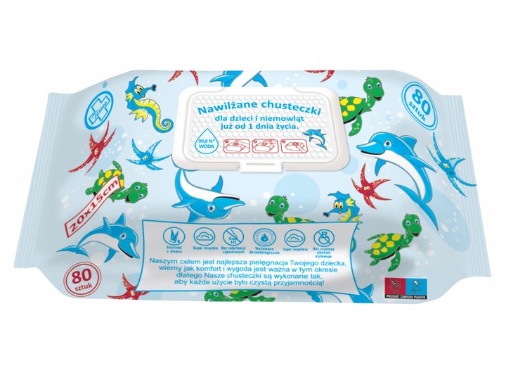CHUSTECZKI NAWILŻANE DLA DZIECI I NIEMOWLĄT AŻ 99,8% WODY TESTEO 800 sztuk