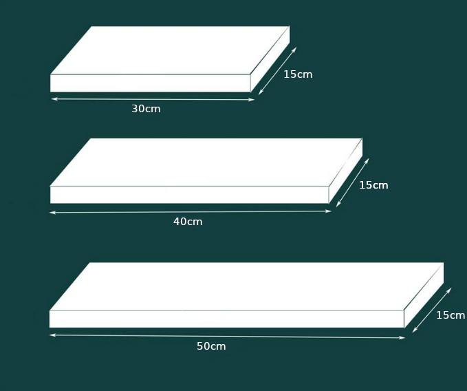 Zestaw Półek Ściennych Wiszących ARLES 30 40 50cm
