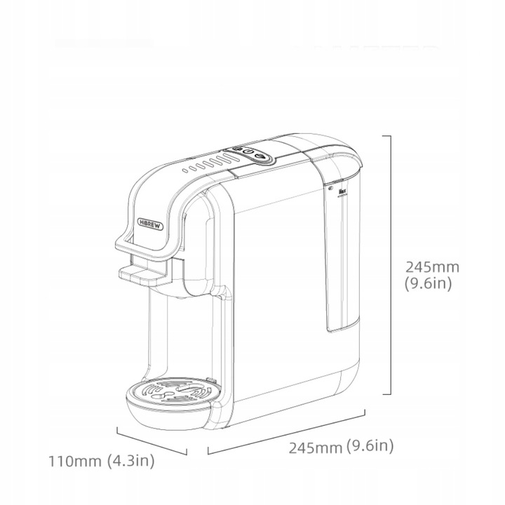 HiBREW H2B 5w1 Multi Capsule Ekspres do kawy 5w1 19Bar Wskaźnik LED