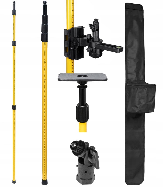 STATYW ROZPOROWY TYCZKA DO LASERA POZIOMICY 285 CM +ADAPTER DO SKOSÓW