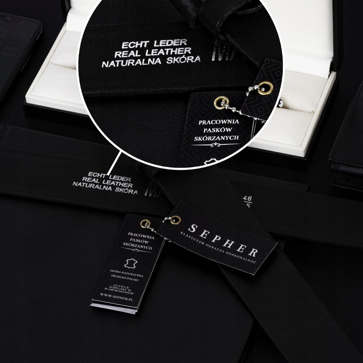 Skórzany pasek męski BRĄZOWY szeroki do spodni 85