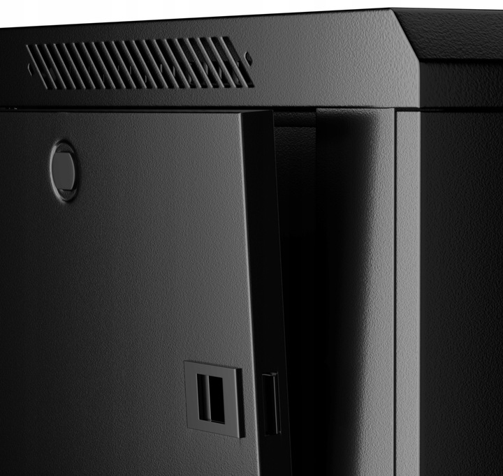 Szafa wisząca RACK 19" 18U, 450mm, Netrack F-Line, czarna, drzwi szklane