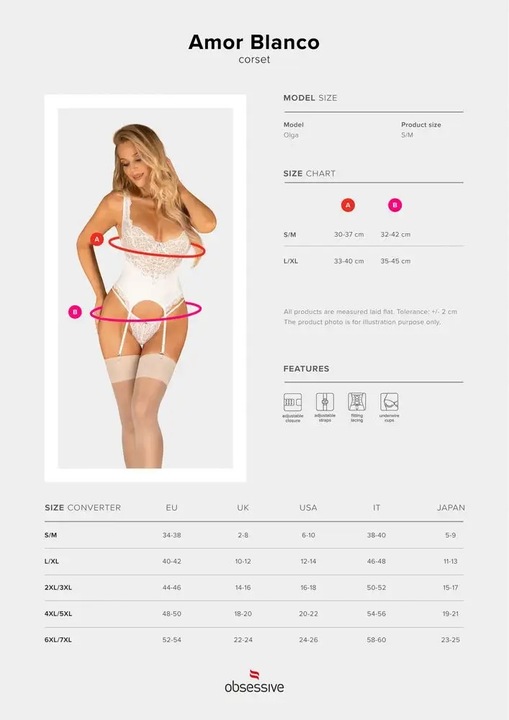 Bielizna-Amor Blanco gorset i stringi biały L/XL