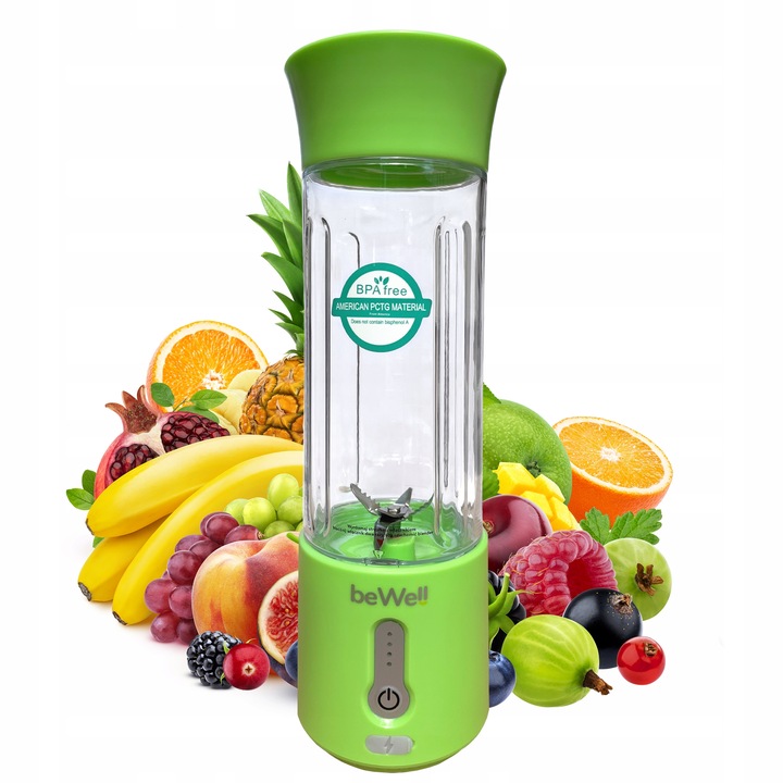 BLENDER KIELICHOWY DO SMOOTHIE I KOKTAJLI RECZNY beWell 500ml BEZPRZEWODOWY