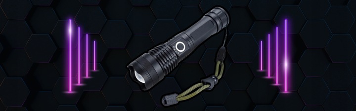 LATARKA LED MOCNA AKUMULATOROWA TAKTYCZNA ZOOM BIWAKOWA USB-C