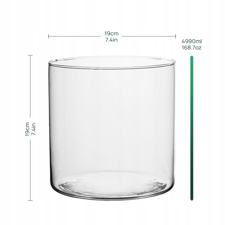 Wazon ŚWIECZNIK Lampion Cylinder 19 cm POJEMNIK Na Kompozycje