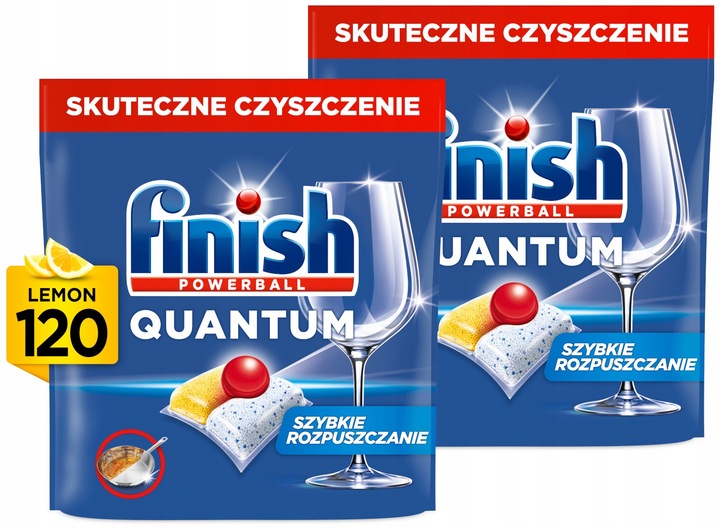 FINISH Kapsułki do zmywarki Quantum All in One lemon cytryna 240 sztuk
