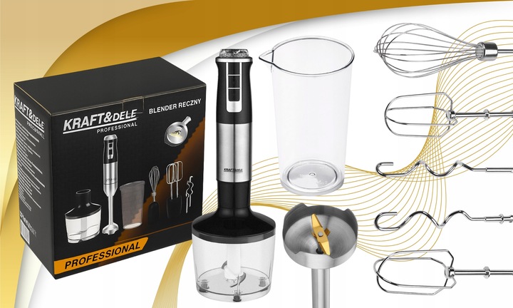 BLENDER RĘCZNY MIKSER WIELOFUNKCYJNY TRYB TURBO 1500 W KRUSZY LÓD 7W1