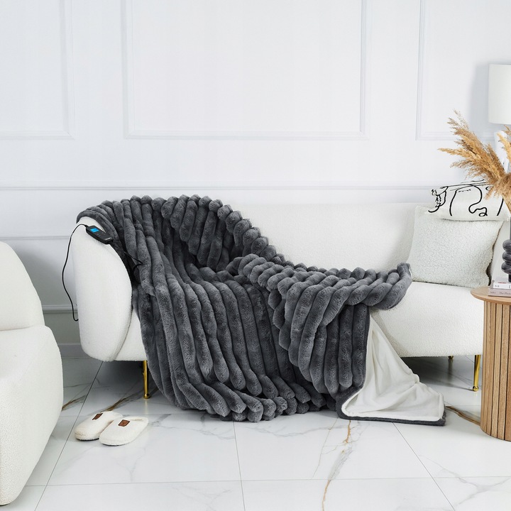 Koc elektryczny DUŻY 180x160 Mata grzewcza Yoer pilot LCD gruby 160W +Timer