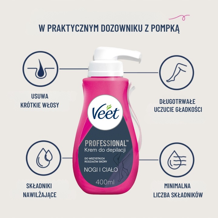 Veet Professional krem do depilacji do wszystkich rodzajów skóry 400 ml