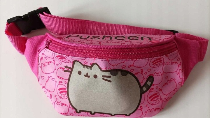 GRUBY KOTEK Saszetka Nerka + Portfel Różowy Na Prezent