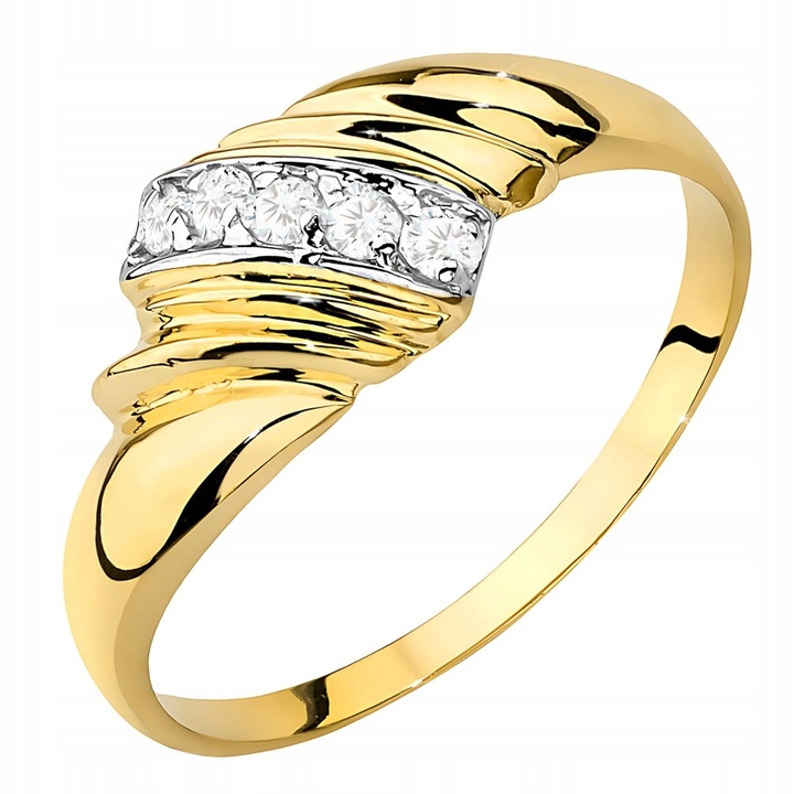 ZŁOTY PIERŚCIONEK 333 ZDOBIONY z Cyrkoniami r. 22