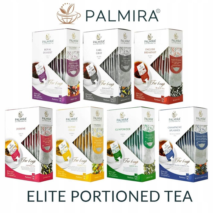 Herbata czarna liściasta Earl gray olej bergamotki Deluxe Palmira 15 saszet