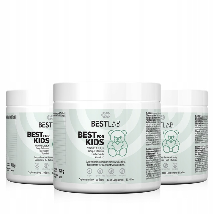 3x BestForKids Best Lab witaminy dla dzieci 30 żelek BestLab Best For Kids