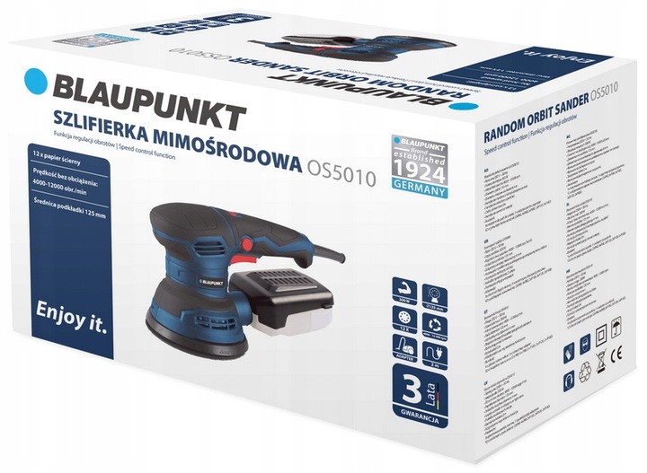 SZLIFIERKA OSCYLACYJNA MIMOŚRODOWA BLAUPUNKT OS5010 4000-12000 obr /min