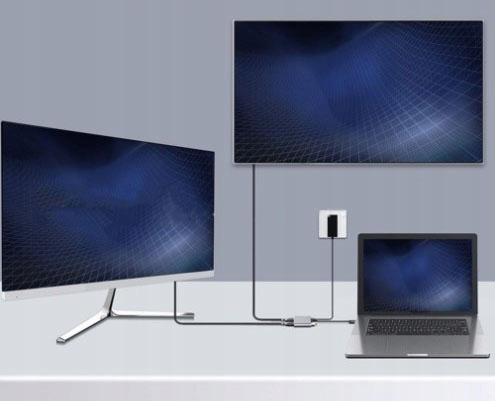 ADAPTER HUB Przejściówka USB-C 3.1 4W1 2x HDMI 4K USB 3.0 Power Delivery PD