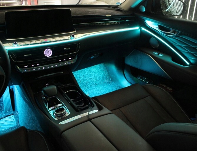 Oświetlenie LED RGB Wnętrza Pojazdu Auta Kabiny Tuning Zestaw Aplikacja