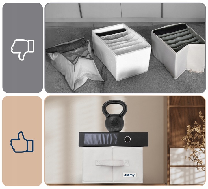 2x organizer pudełko pojemnik na ubrania jeansy do szuflady szaf