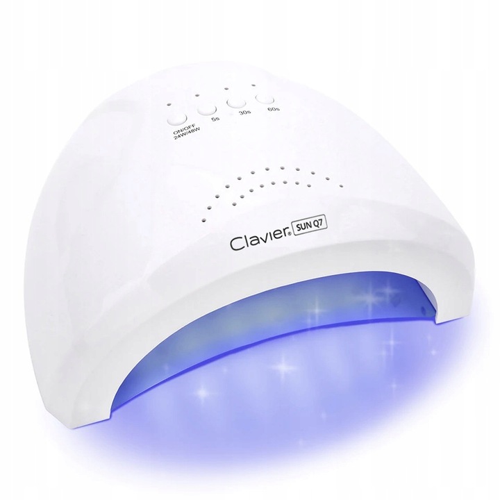 Lampa do paznokci dual LED UV hybrydy żele Clavier Q7 lustrzane dno