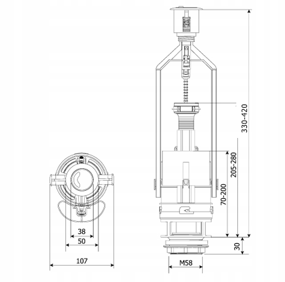 KKPOL Zawór dwufunkcyjny 3/6l ZSD/207 C061301004