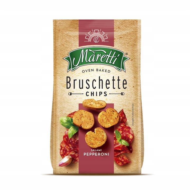 8x MIX Pieczone chlebowe krążki chipsy przekąska 70g Bruschette Maretti