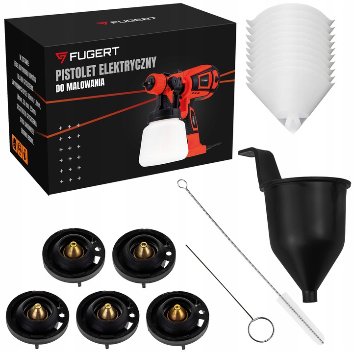 PISTOLET DO MALOWANIA ŚCIAN ELEKTRYCZNY NATRYSKOWY DO FARB 750W 5 DYSZ