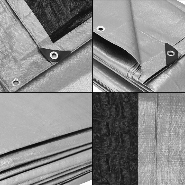 PLANDEKA PLANDEKI 3x4m SZARA WZMACNIANA 260G MOCNE OKRYCIE PŁACHTA