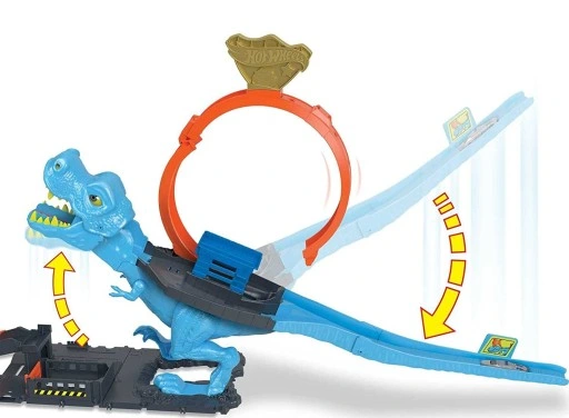 HOT WHEELS ZESTAW TORÓW PĘTLA T-REXA + autko