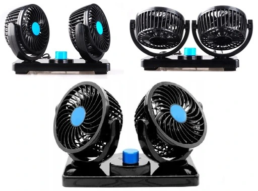 MOCNY WIATRAK WENTYLATOR SAMOCHODOWY PODWÓJNY 12V