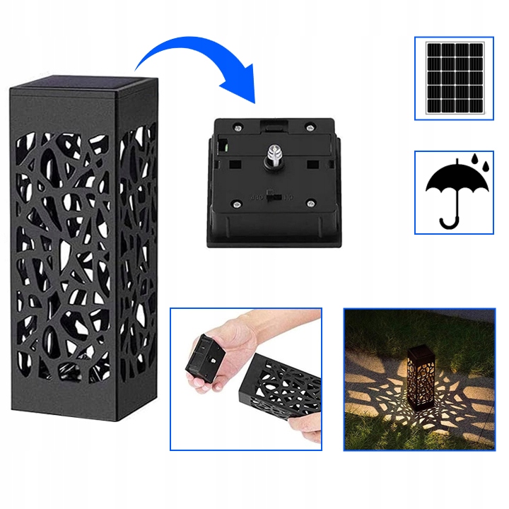 ZNICZ SOLARNY LED WIECZNY DLA TATY NA CMENTARZ GRÓB lampka Księga 3D