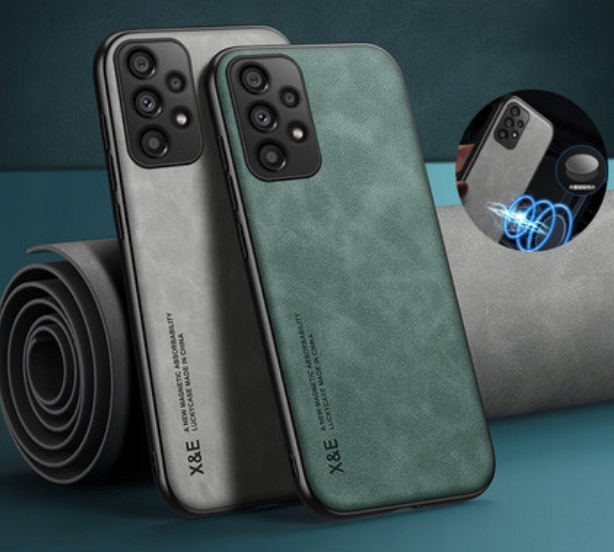 Etui Skórzane DO SAMSUNG GALAXY A52s A52 5G A52s 5G Case + Szkło Czarne