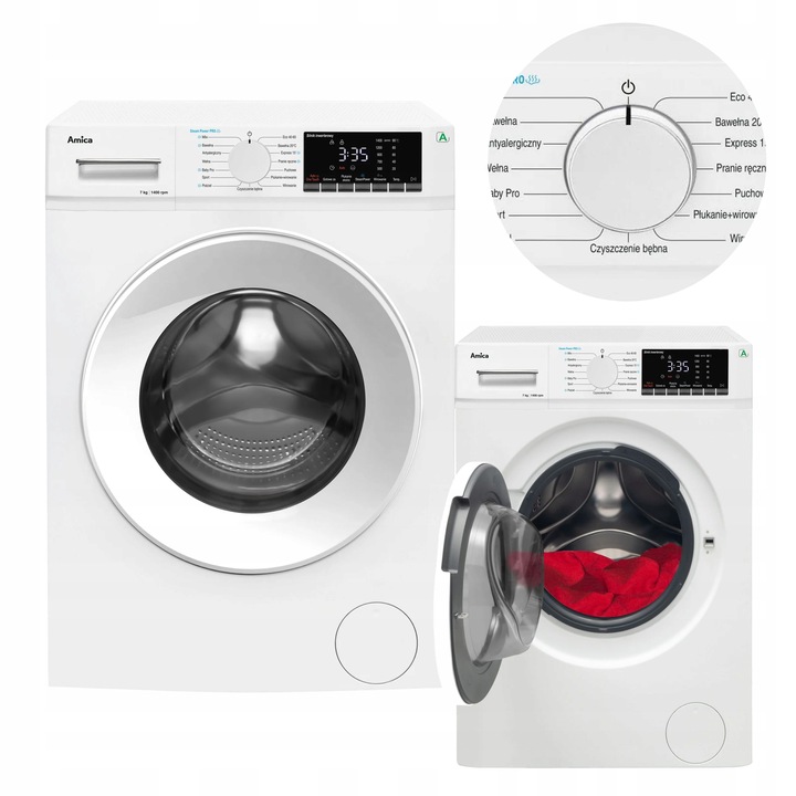 Pralka Amica WA5S714ALiSH 7kg 1400obr 15programów Slim inwerter